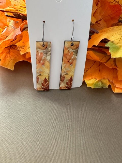 Fall Leaves Bar Earrings