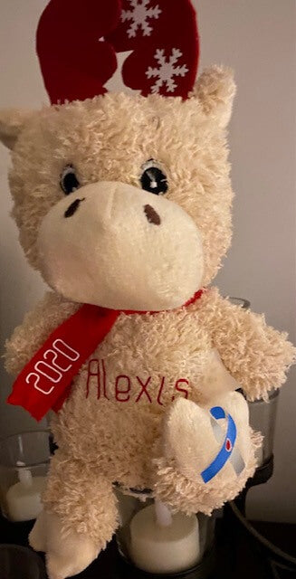 Personalized Moose With Diabetes Ribbon